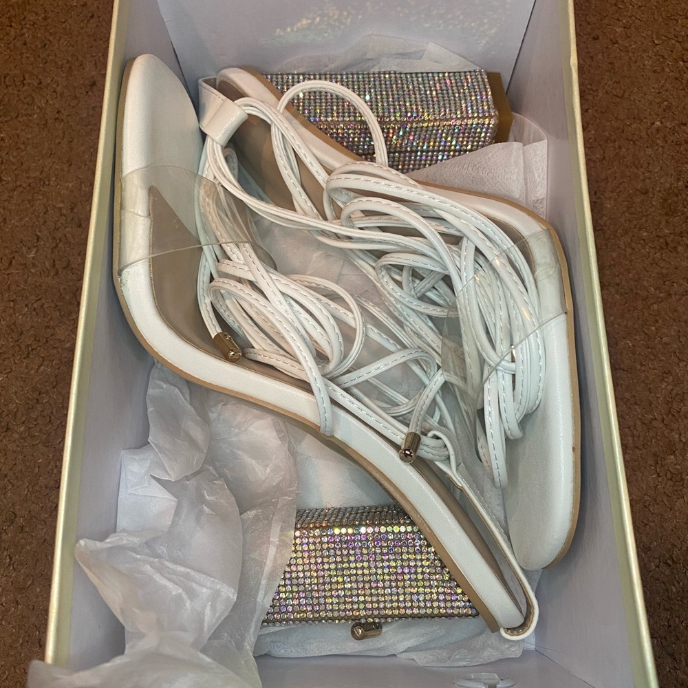 Elegant White Strappy Heels